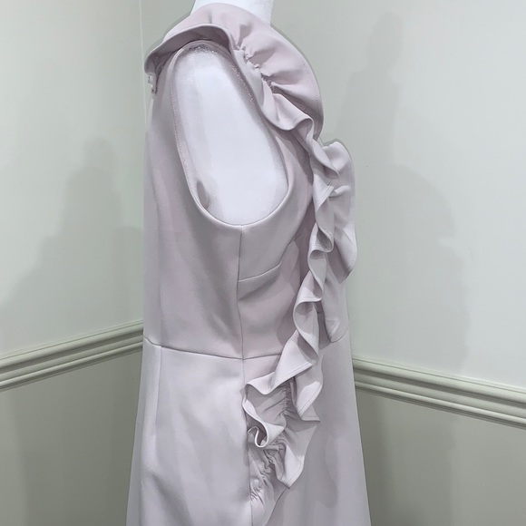 Grey Shift Dress with Side Ruffles - Picture 7 of 8